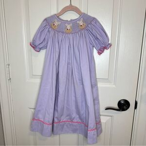 Everyday Heirloom Purple Smocked Bunny Easter Embroidered Maxi Dress 4T Coquette